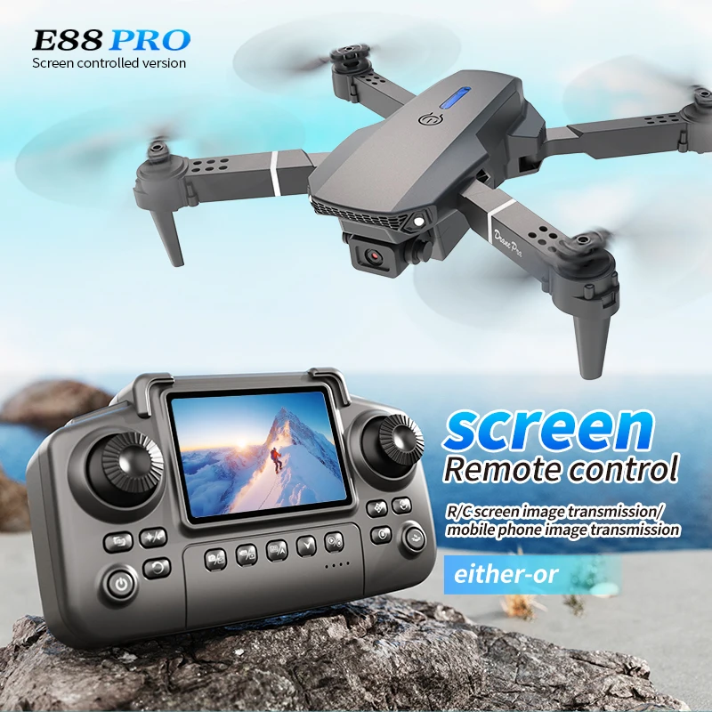 Drone Kit Professional - Profesjonalny dron E88 PRO z ekranem