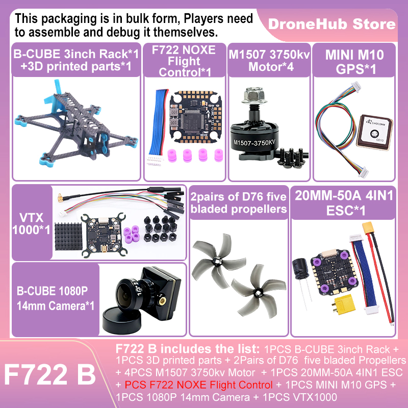 Zestaw ramy drona FPV B-CUBE 3 – Drone Kit Octocopter recenzja i cena