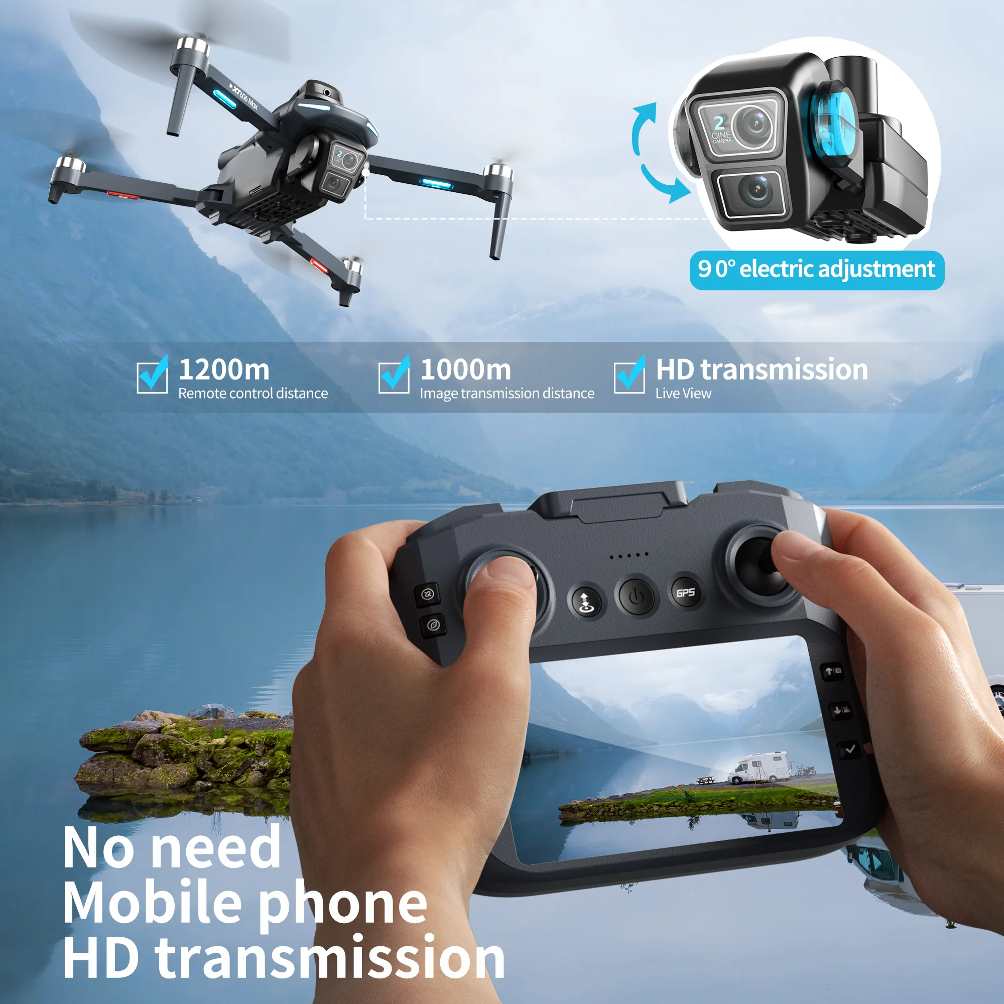 Dron GPS Lenovo XT606 MAX 4K H – Drone Kit With Camera recenzja i cena