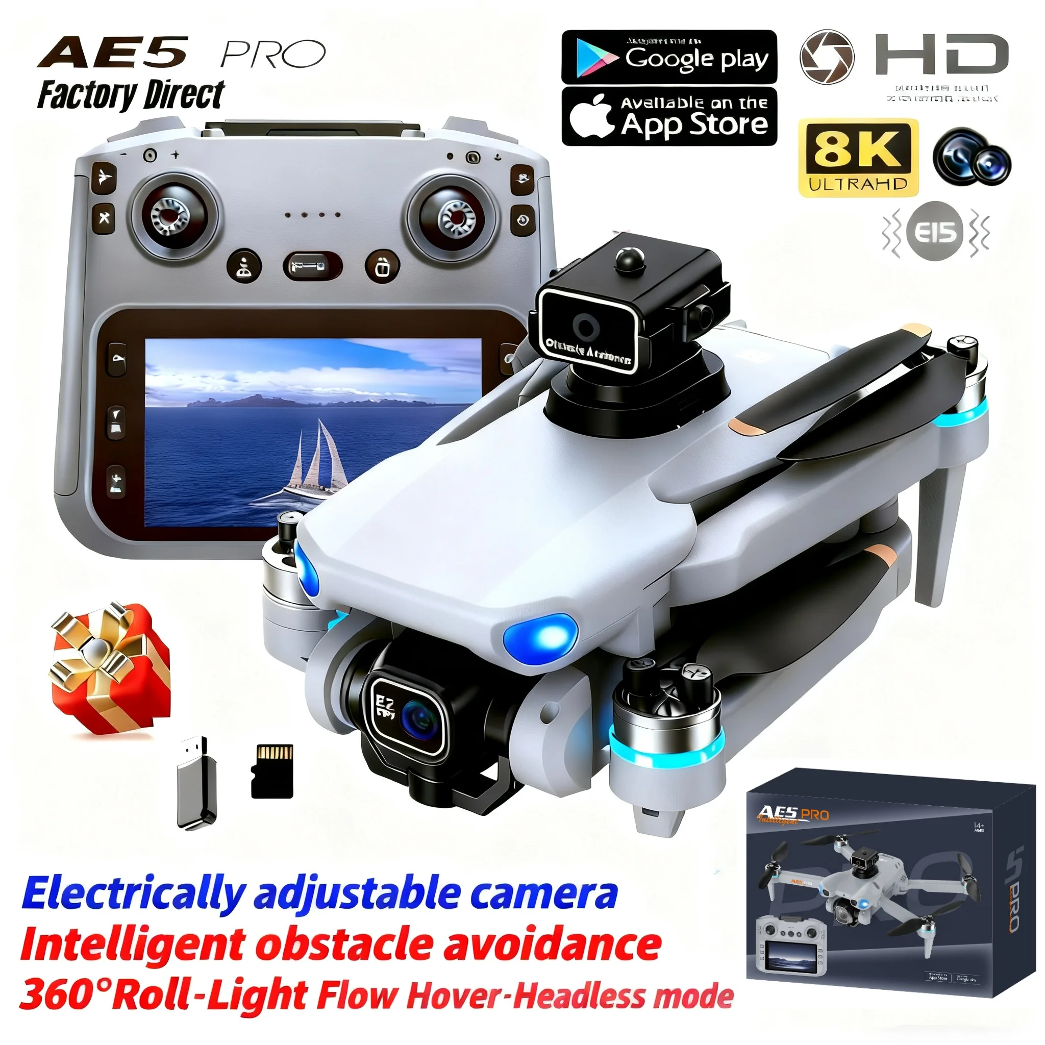 Dron AE5 Pro 8K HD, ekran 4,5  – Drone Kit Tricopter recenzja i cena